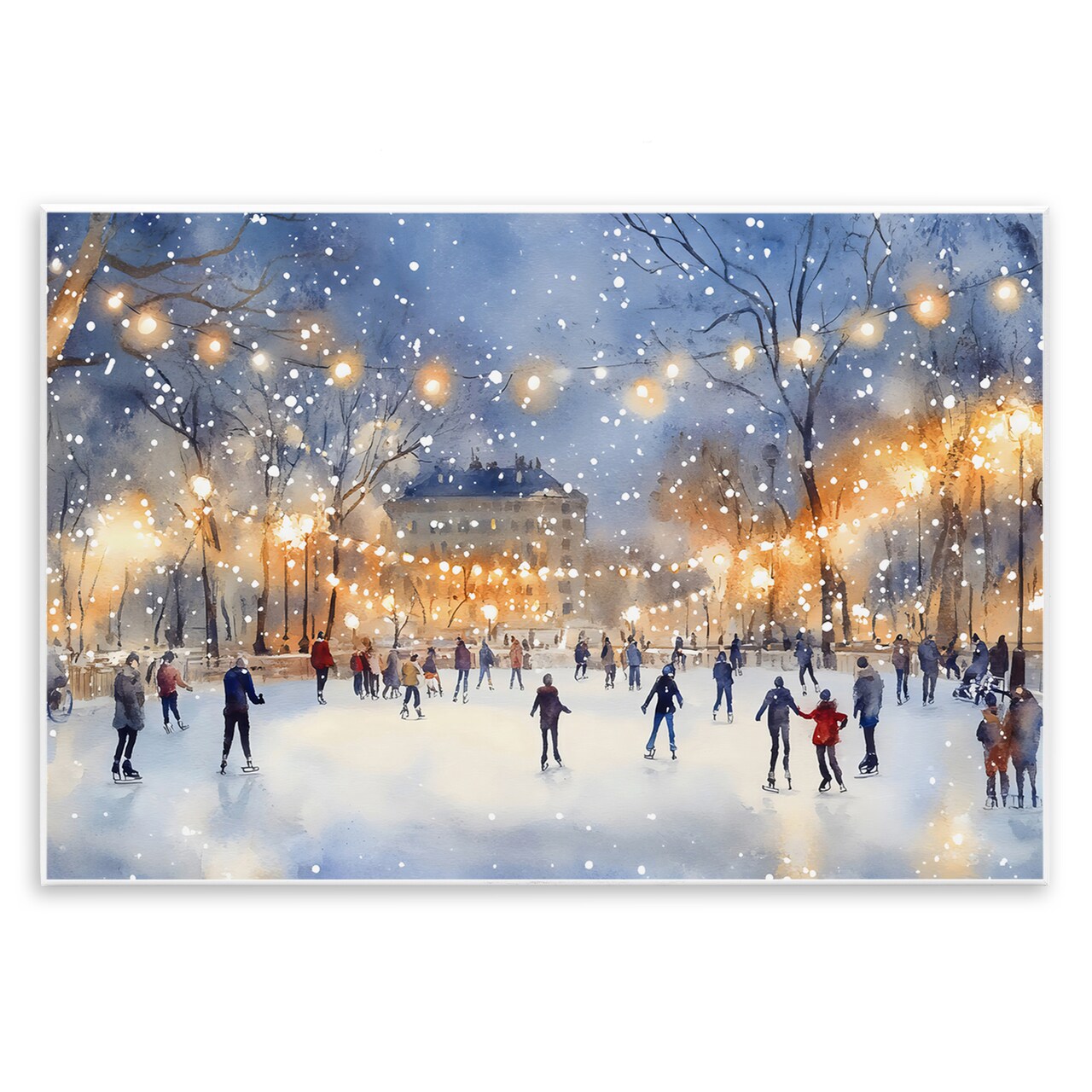 Stupell Industries Ice Skating Under The Lights Wall Plaque, design by Creative Studio